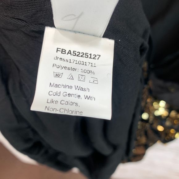 Black & Gold Sleeveless Sequin dress, s - Picture 7 of 7